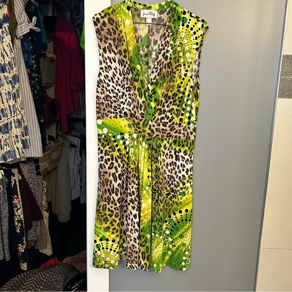 Leopard print green Ribkoff dress